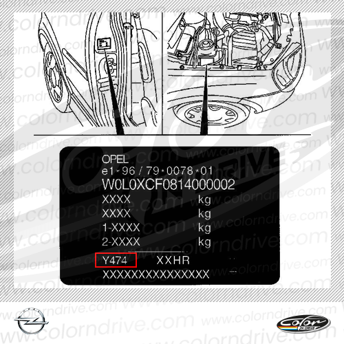 Opel Paint Code Label