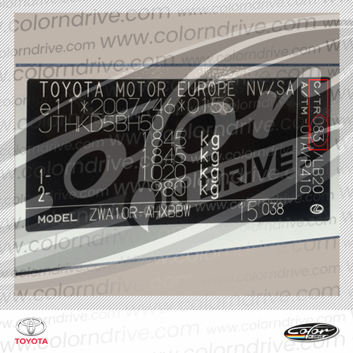 AVENSIS TOURING Paint Code Label