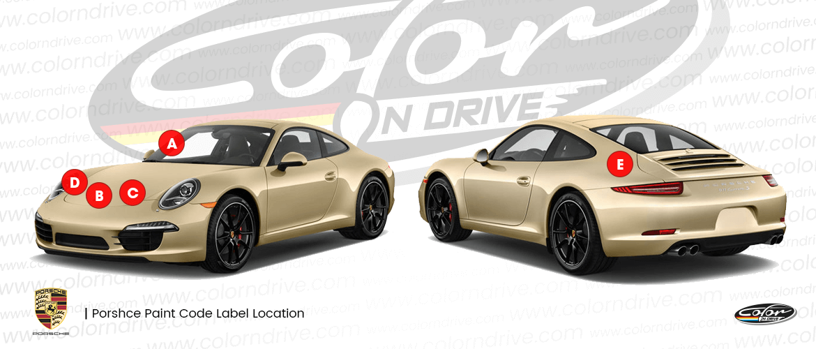 Emplacement du code de peinture Porsche