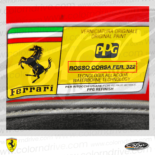 Ferrari Paint Code Label