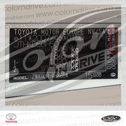 LAND CRUISER Paint Code Label