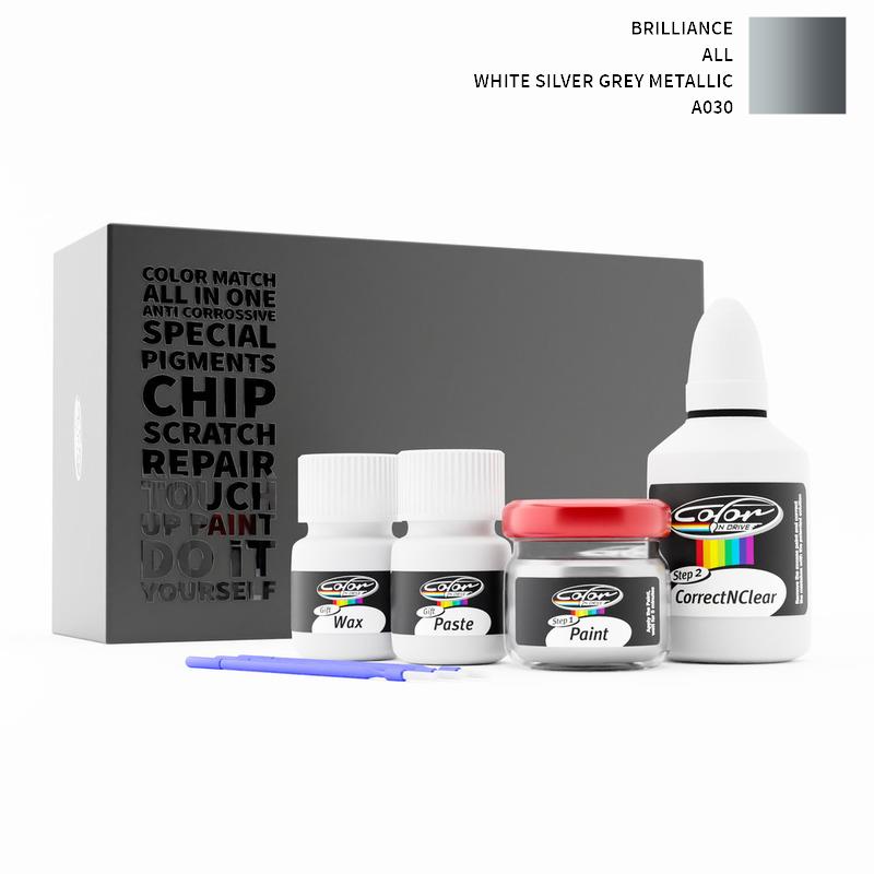 Brilliance ALL White Silver Grey Metallic A030 Touch Up Paint