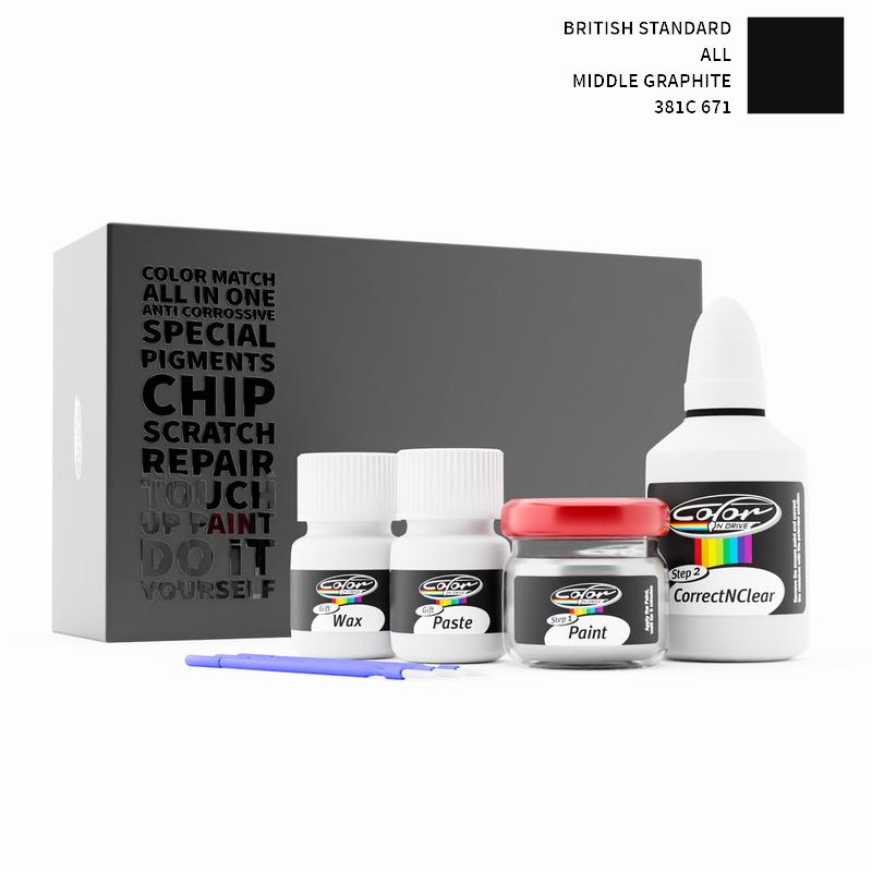 British Standard ALL Middle Graphite 381C 671 Touch Up Paint