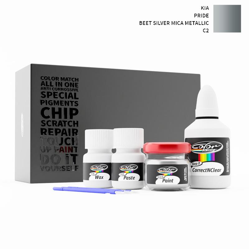 KIA Pride Beet Silver Mica Metallic C2 Touch Up Paint