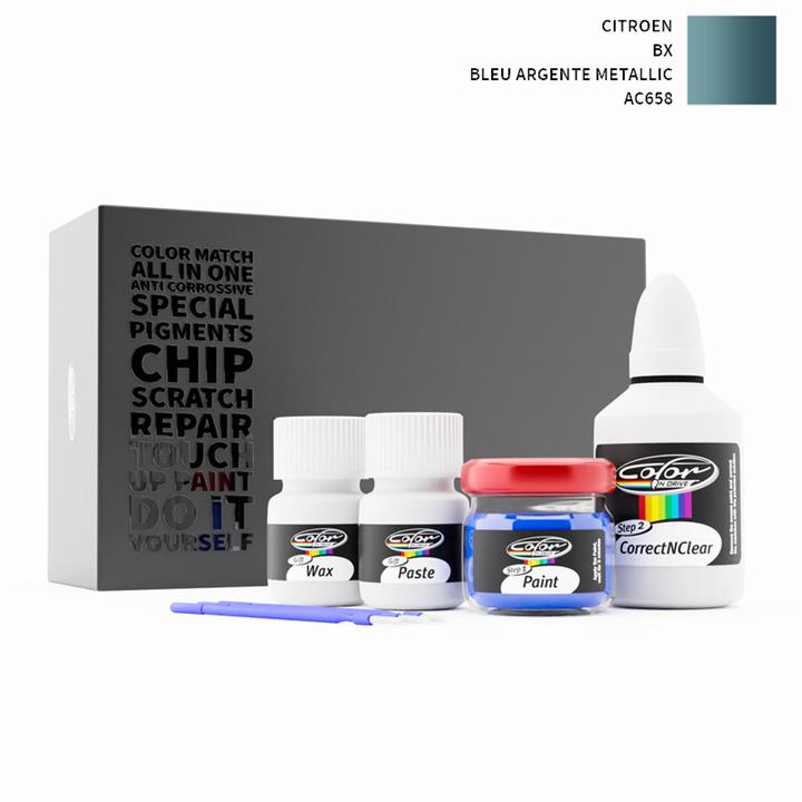 Citroen BX Bleu Argente Metallic AC658 Touch Up Paint